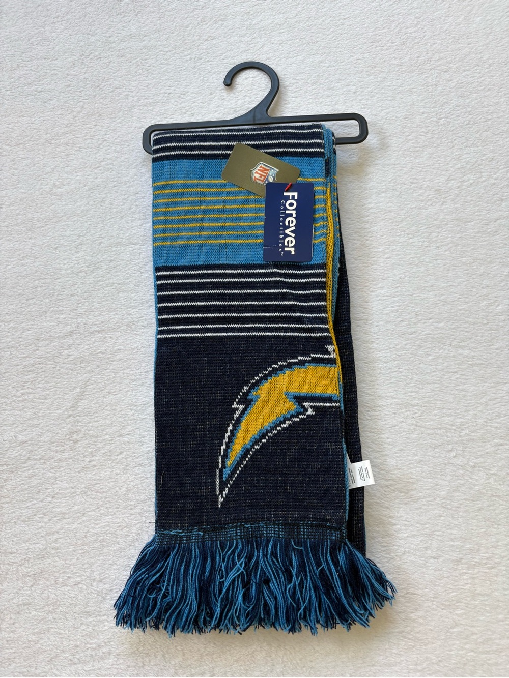 Forever Collectibles Chargers Blue, Yellow & Navy Striped Knit Scarf